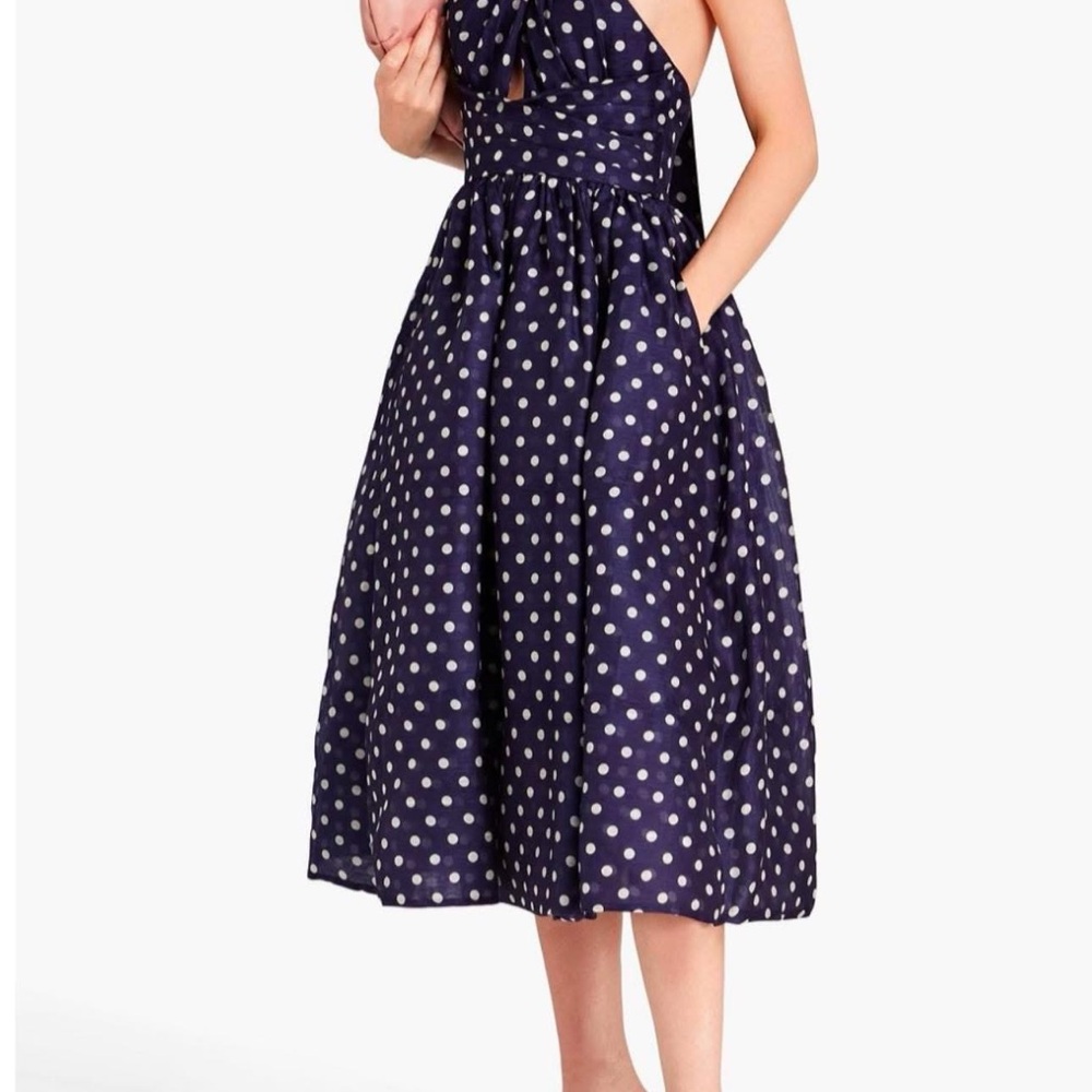 ZIMMERMANN High Tide polka-dot halterneck midi dress